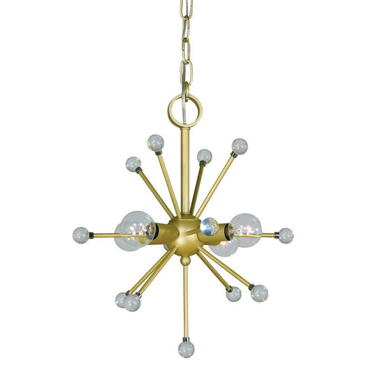 4-Light Satin Brass Supernova Dinette Chandelier - 3084 SB by Framburg