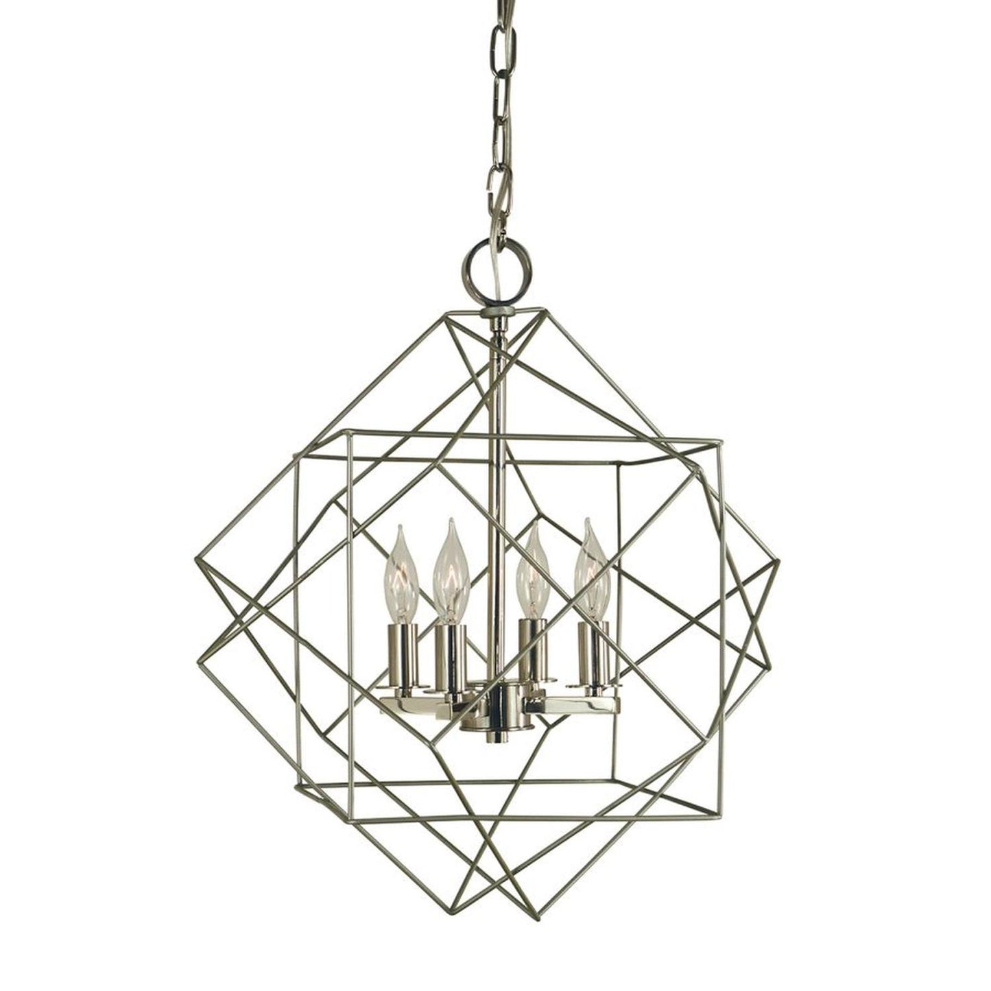 4-Light Satin Pewter/Polished Nickel Etoile Chandelier - 4704 SP/PN by Framburg