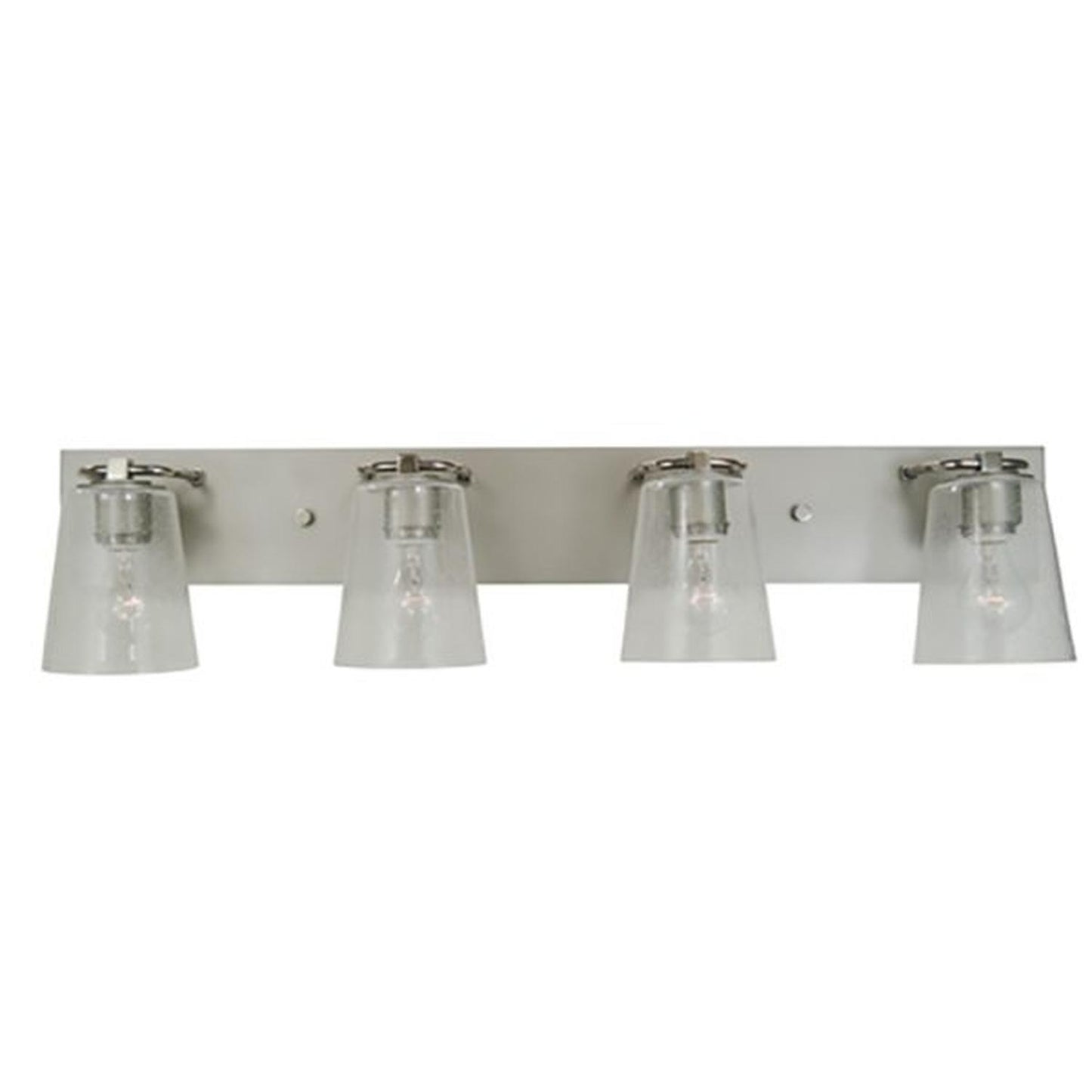 4-Light Satin Pewter/Polished Nickel/Clear Seedy Glass Mercer Bath Sconce - 4854 SP/PN/CS by Framburg