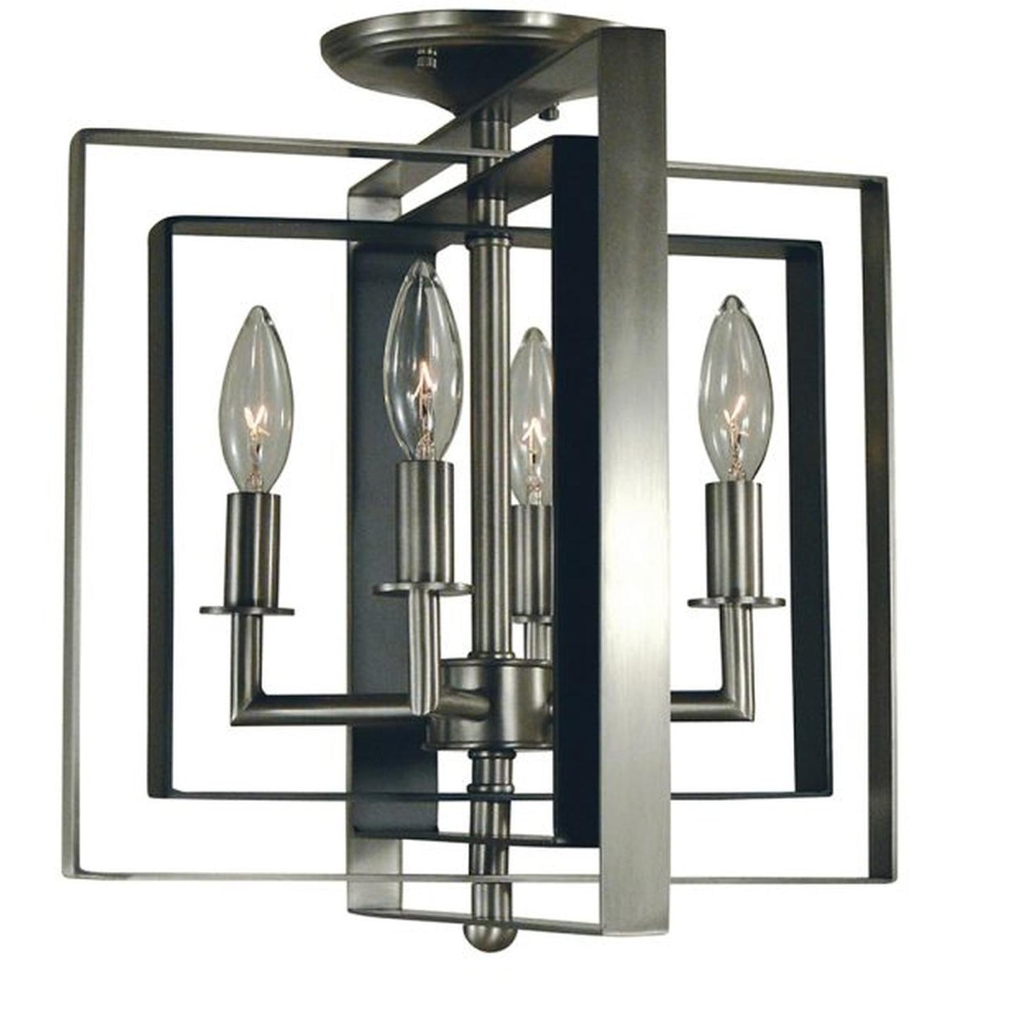 4-Light Symmetry Flush Mount/Semi Flush Mount - 4861 BN/MBLACK by Framburg