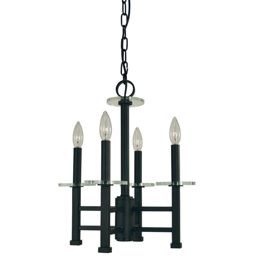 4-Lighting Matte Black Metropolitan Dinette Chandelier - 5444 Mblack by Framburg