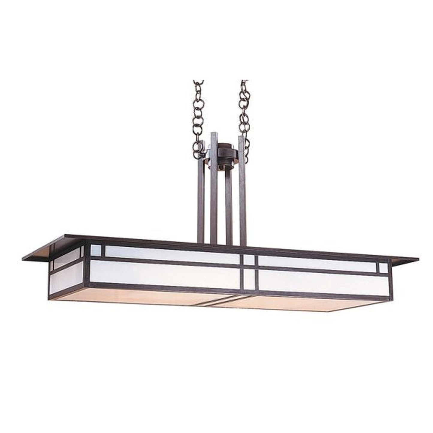 48″ Huntington Chandelier With Double T-Bar Overlay - HCM-48DTWO-BZ - Bronze by Arroyo Craftsman