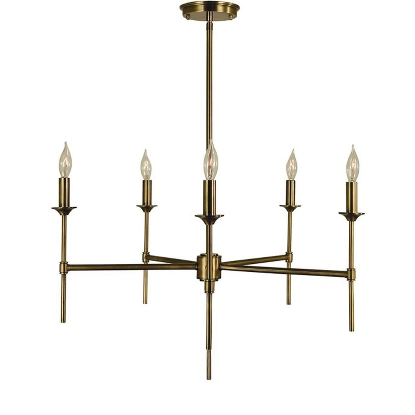 5-Light Antique Brass Chandler Chandelier - 4695 AB by Framburg