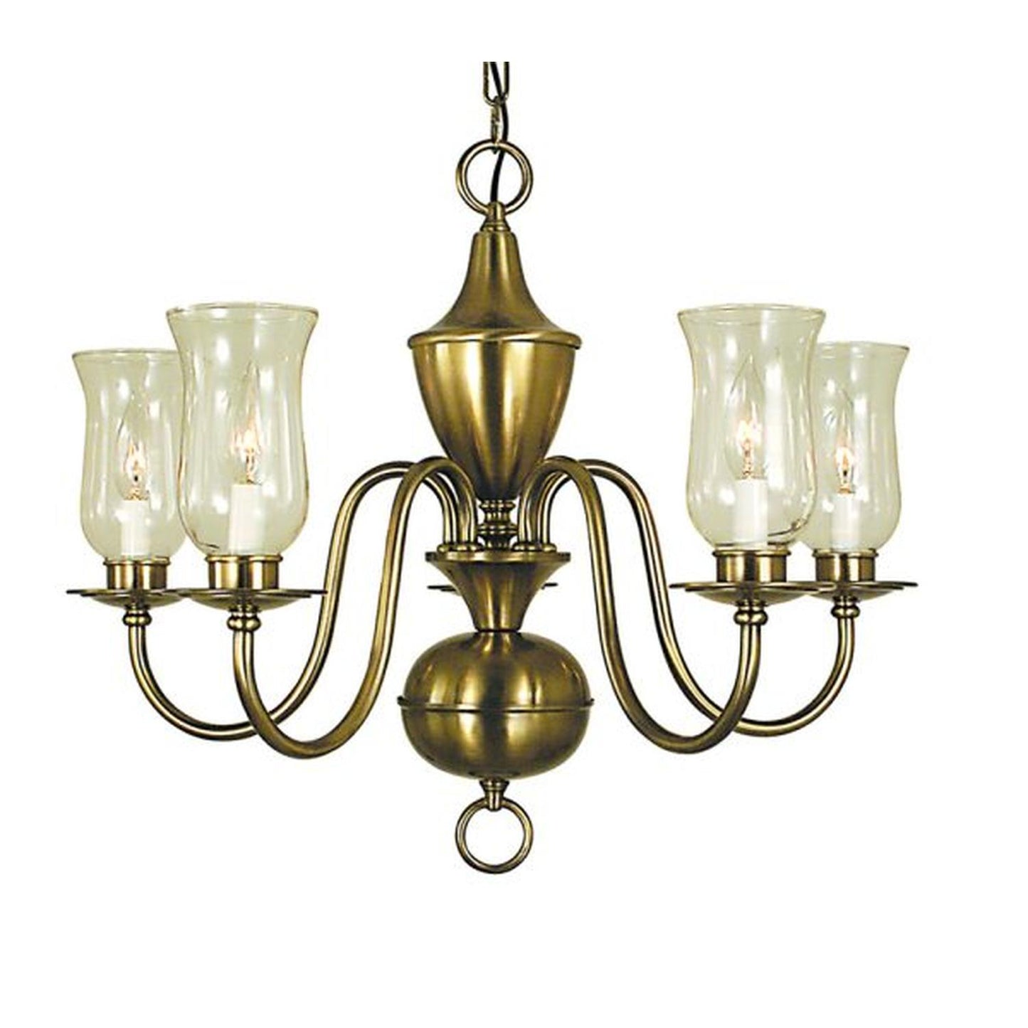 5-Light Antique Brass Jamestown Dining Chandelier - 2545 AB by Framburg