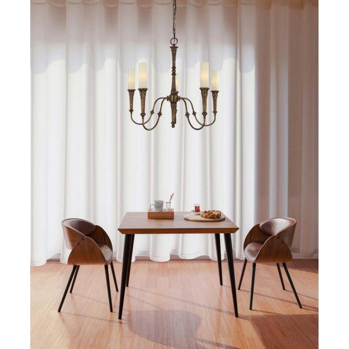 5-Light Antique Brass Old Greenwich Dining Chandelier - 5975 AB by Framburg