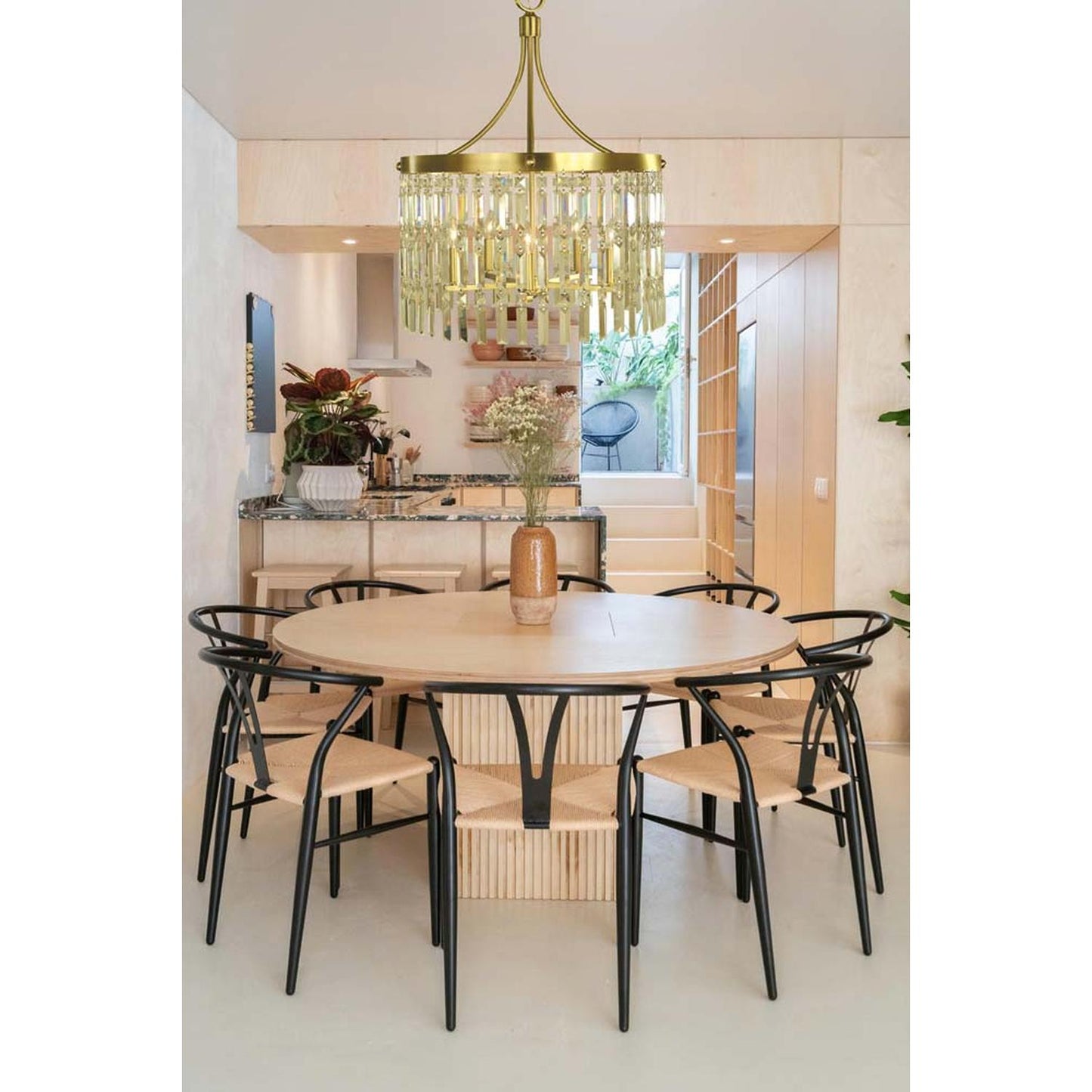 5-Light Brushed Brass Holly Dining Chandelier - 5755 BR by Framburg