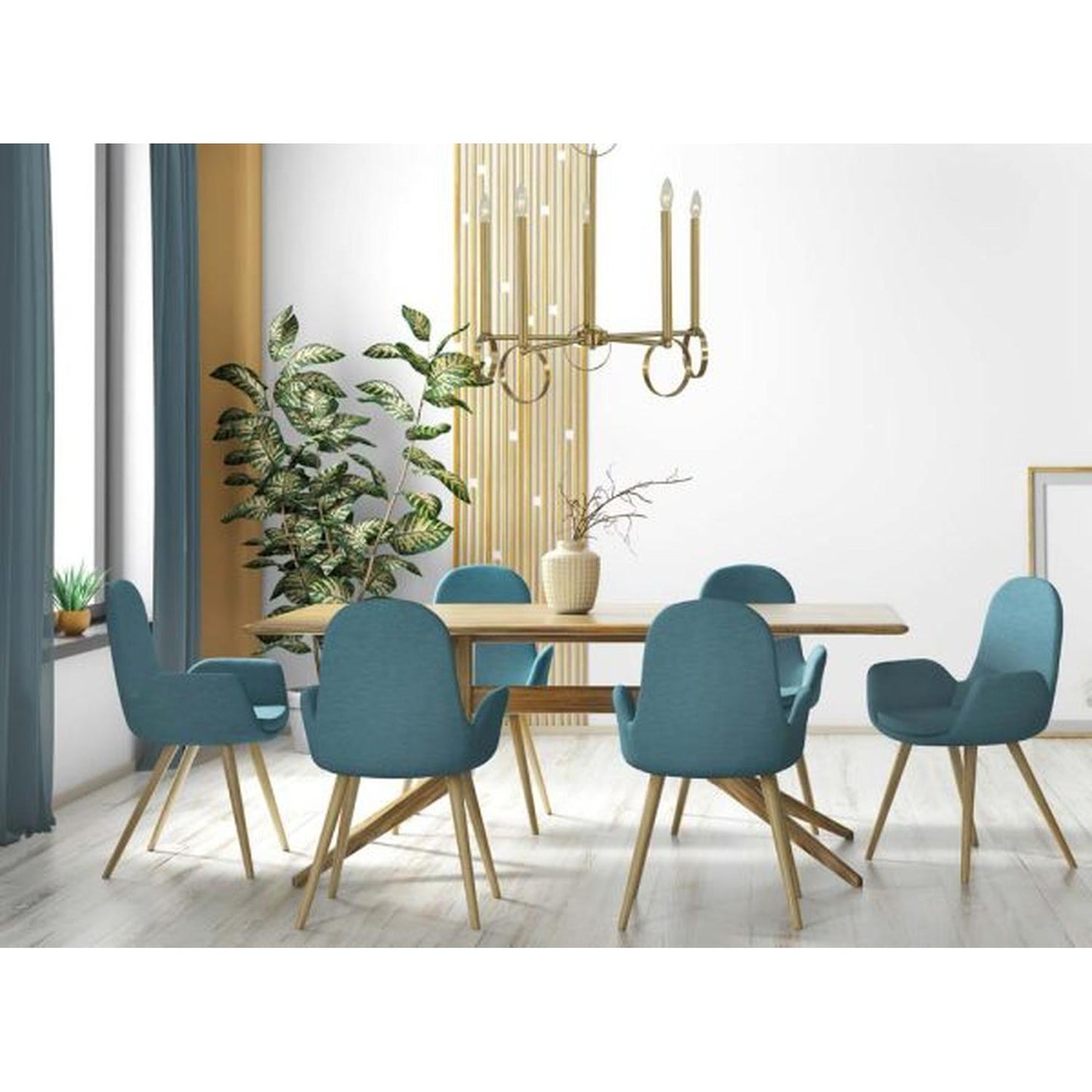 5-Light Brushed Brass Olivia Dining Chandelier - 5865 BR by Framburg
