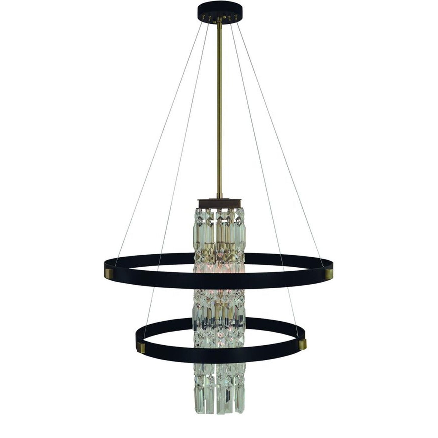 5-Light Brushed Brass With Matte Black Iris Dining Chandelier - 5735 BR/MBLACK by Framburg