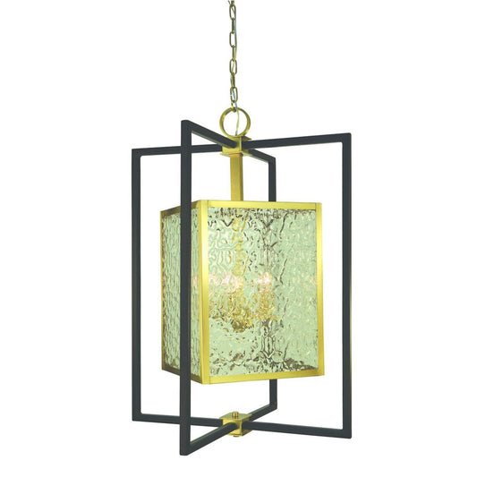 5-Light Brushed Brass/Matte Black Avery Dining Chandelier - 5775 BR/MBLACK by Framburg