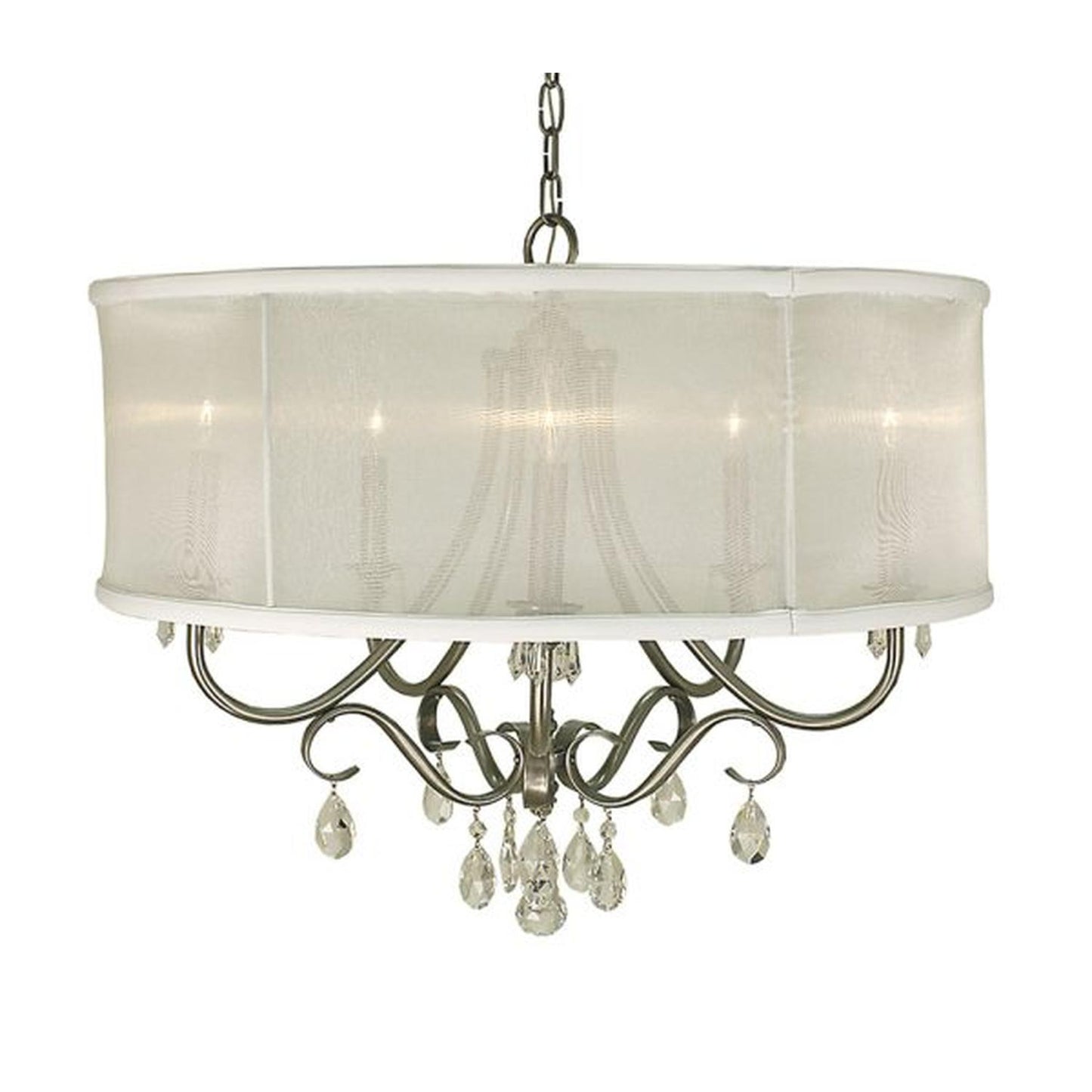 5-Light Brushed Nickel Liebestraum Dining Chandelier - 1236 BN/SWH by Framburg