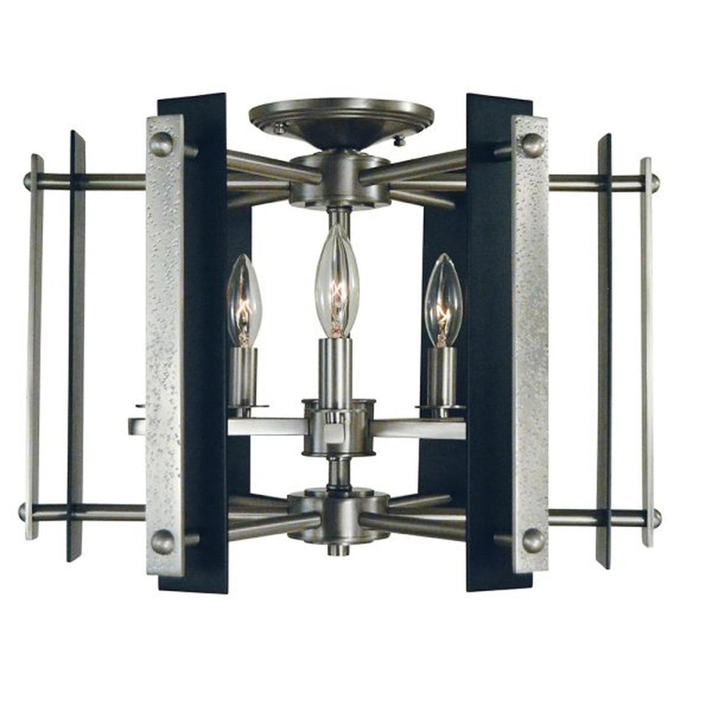 5-Light Brushed Nickel/Matte Black Bucolic Semi-Flush - L1063 BN/MBLACK by Framburg