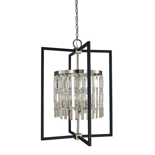 5-Light Brushed Nickel/Matte Black Hannah Chandelier - 5332 BN/MBLACK by Framburg