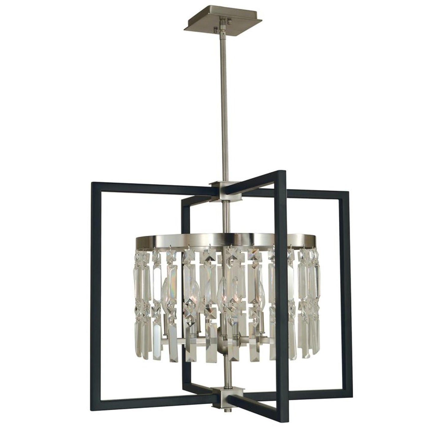 5-Light Brushed Nickel/Matte Black Hannah Chandelier - 5335 BN/MBLACK by Framburg