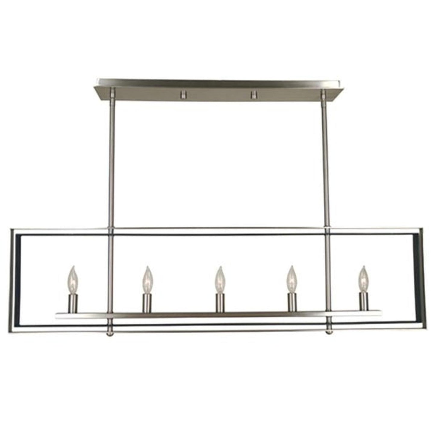 5-Light Brushed Nickel/Matte Black Symmetry Island Chandelier - 4869 BN/MBLACK by Framburg