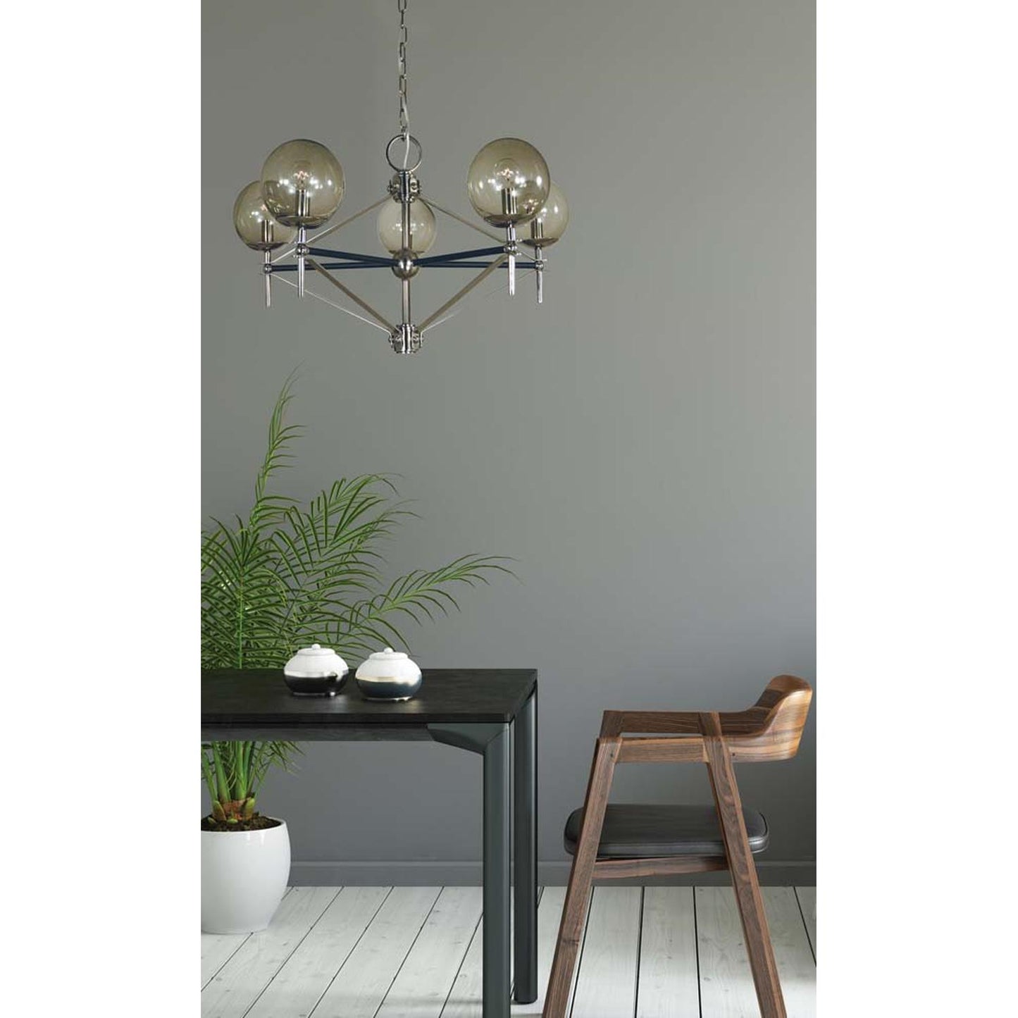 5-Light Calista Dining Chandelier - 5065 PN/MBLACK by Framburg