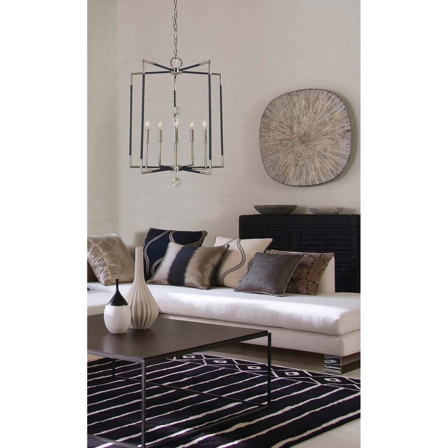 5-Light Felicity Dining Chandelier - 5042 PN/MBLACK by Framburg
