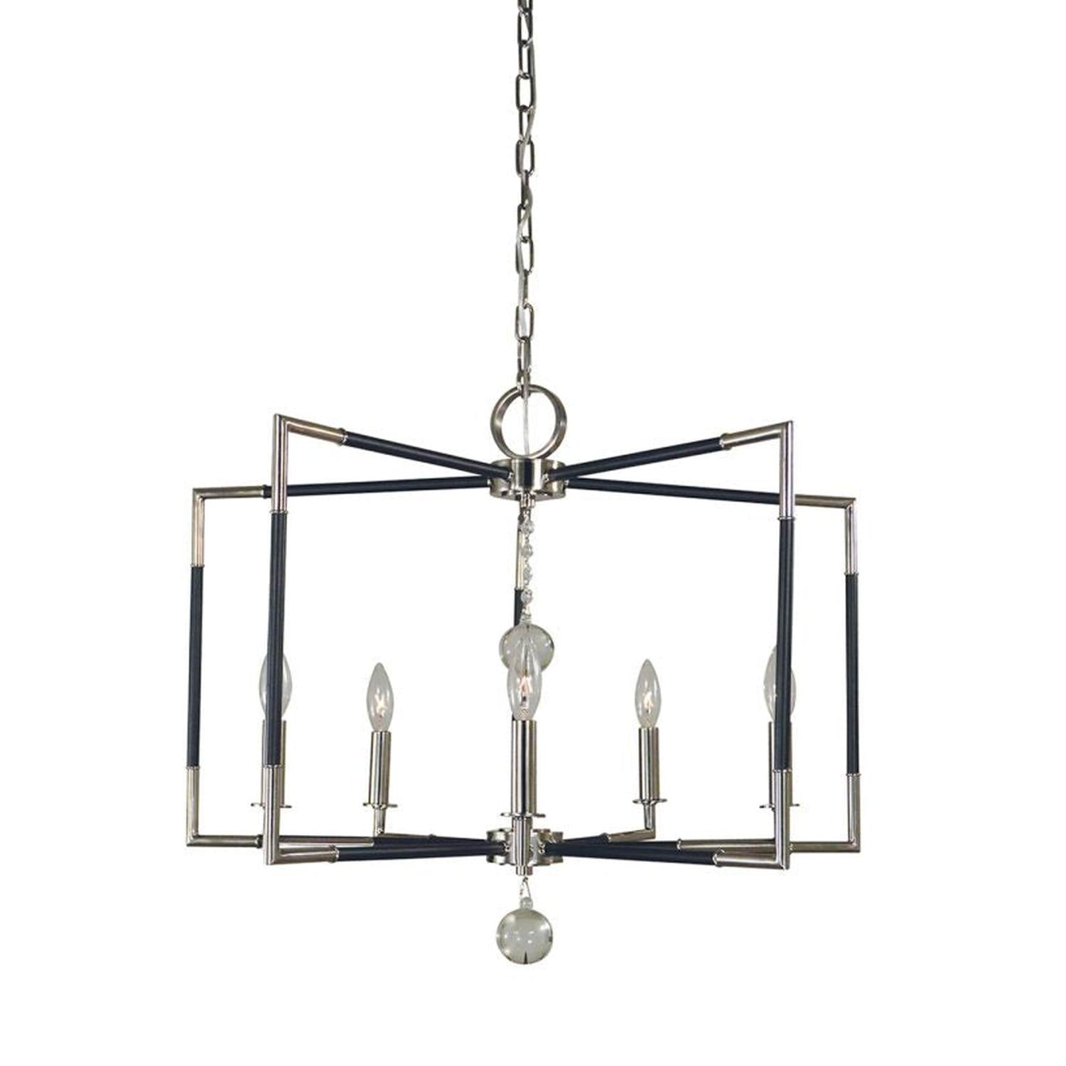 5-Light Felicity Dining Chandelier - 5046 PN/MBLACK by Framburg