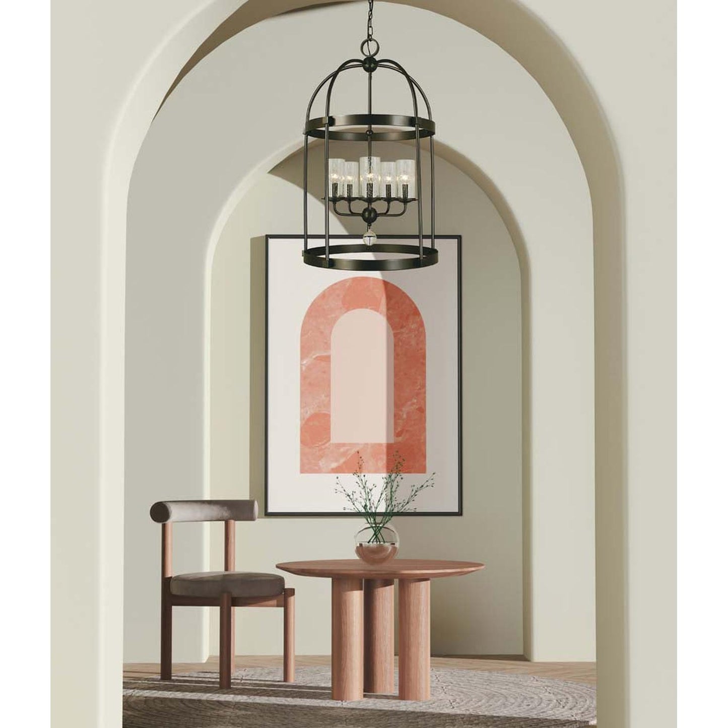 5-Light Mahogany Bronze Compass Dining Chandelier - 1105 MB by Framburg
