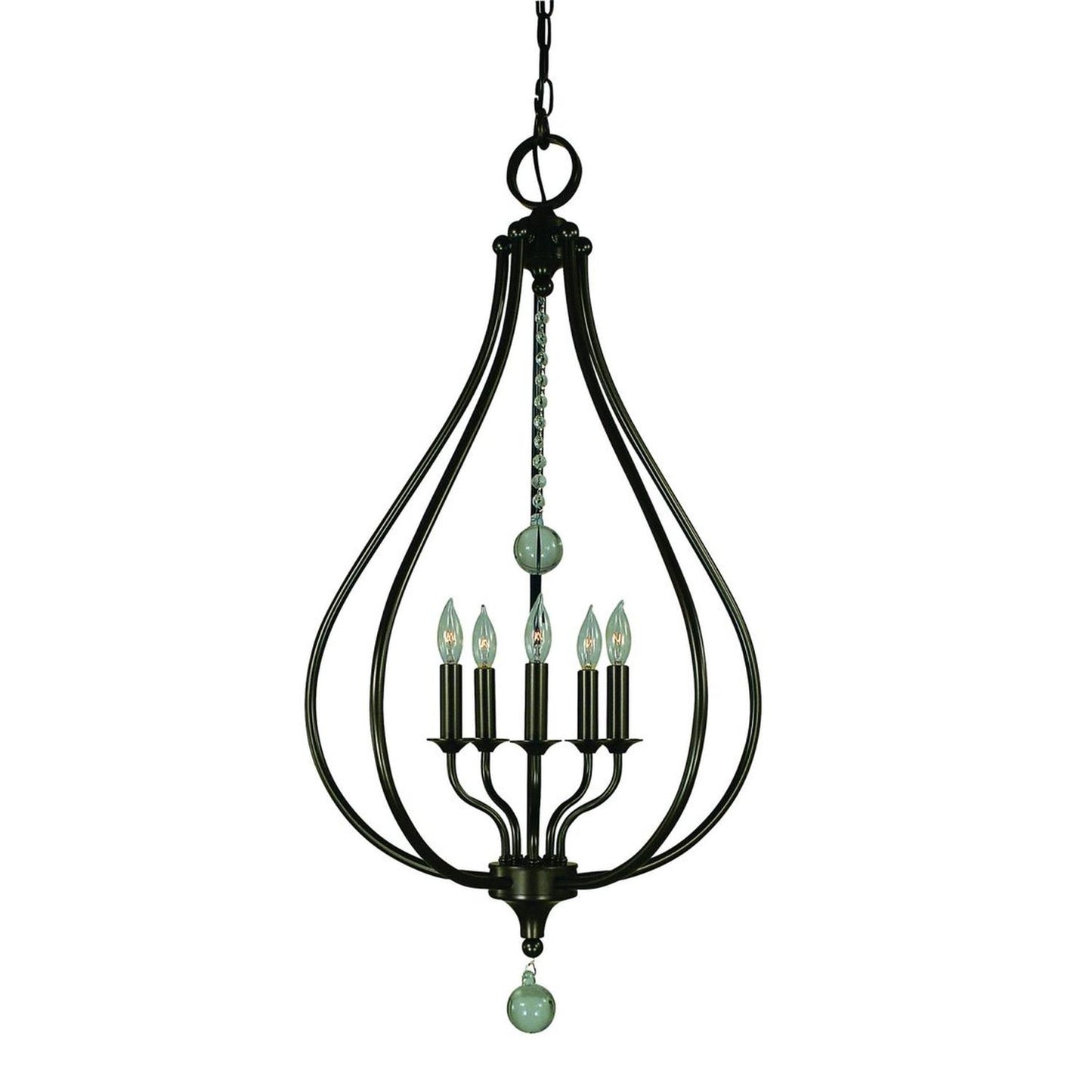 5-Light Mahogany Bronze Dewdrop Pendant - 4445 MB by Framburg