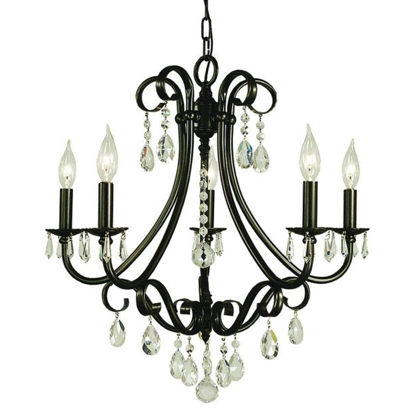 5-Light Mahogany Bronze Liebestraum Dining Chandelier - 2995 MB by Framburg