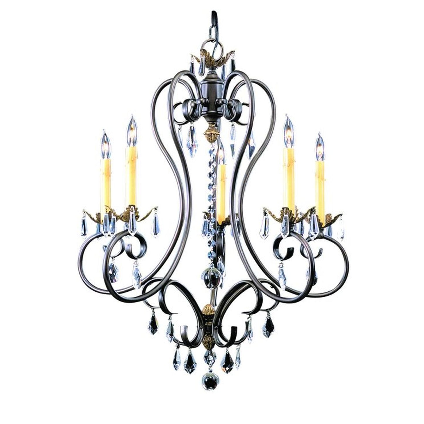 5-Light Mahogany Bronze Liebestraum Dining Chandelier - 9905 MB by Framburg