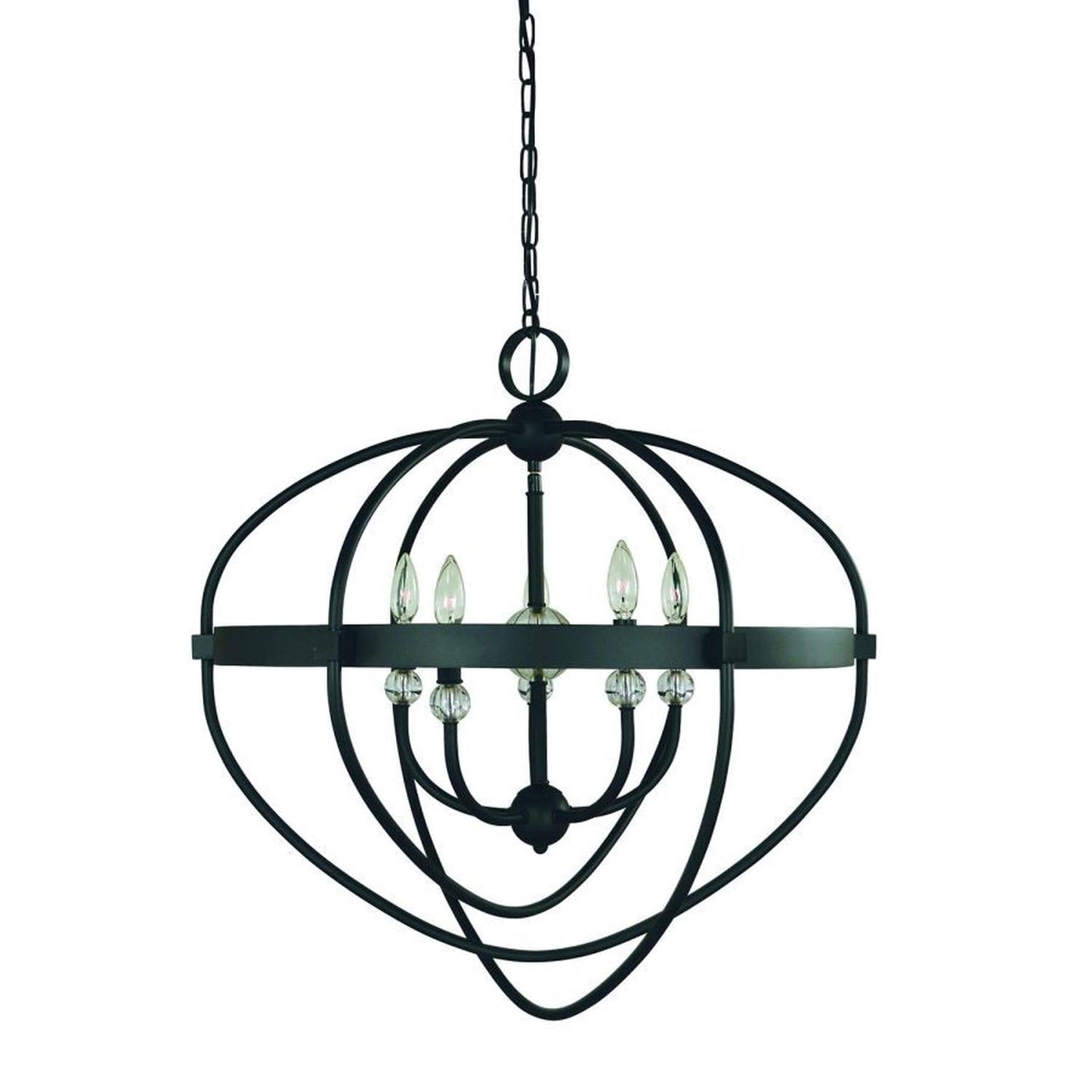 5-Light Matte Black Aurora Dining Chandelier - L1150 MBLACK by Framburg