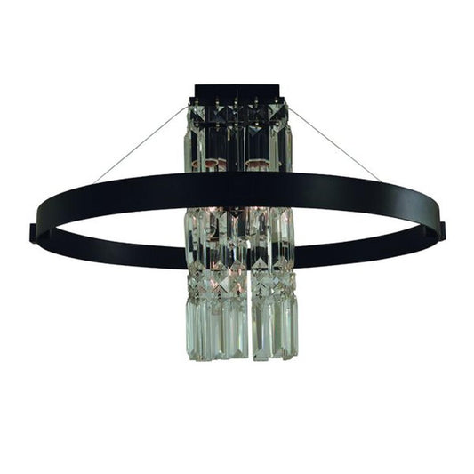 5-Light Matte Black Iris Flush Mount Chandelier - 5734 MBLACK by Framburg