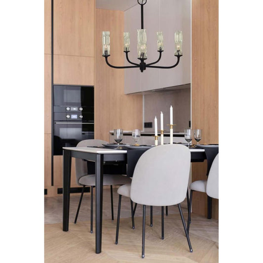 5-Light Matte Black Kaia Dining Chandelier - 5965 MBLACK by Framburg