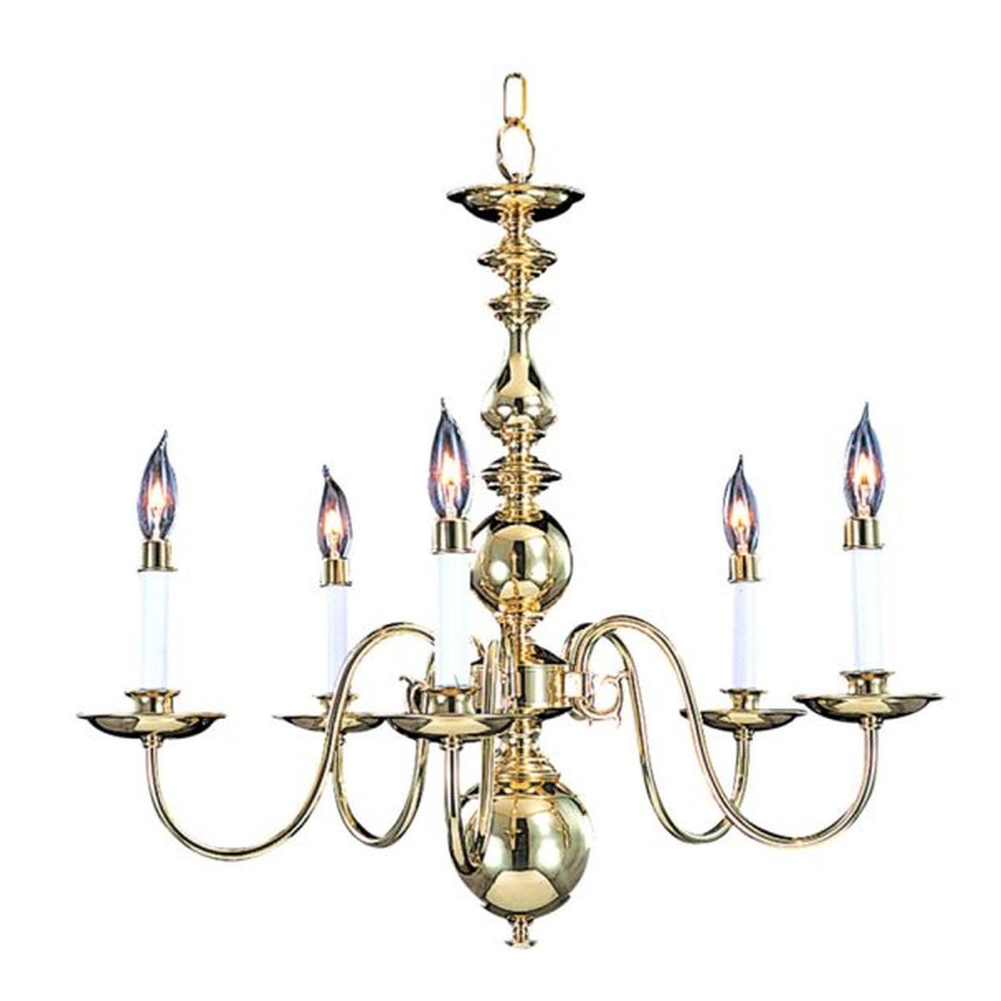 5-Light Polished Brass Jamestown Dining Chandelier - 9126 PB by Framburg