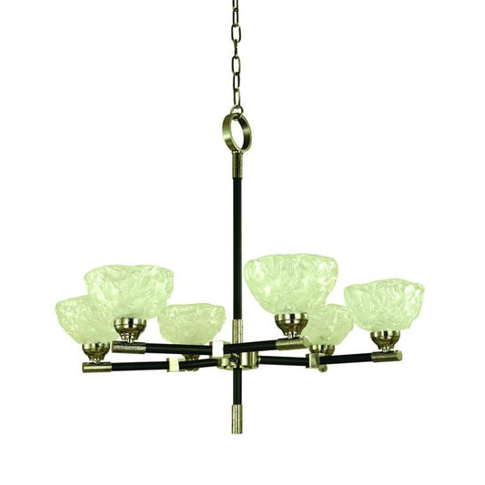 5-Light Polished Nickel With Matte Black Accents Dining Chandelier - 5696 PN/MBLACK by Framburg