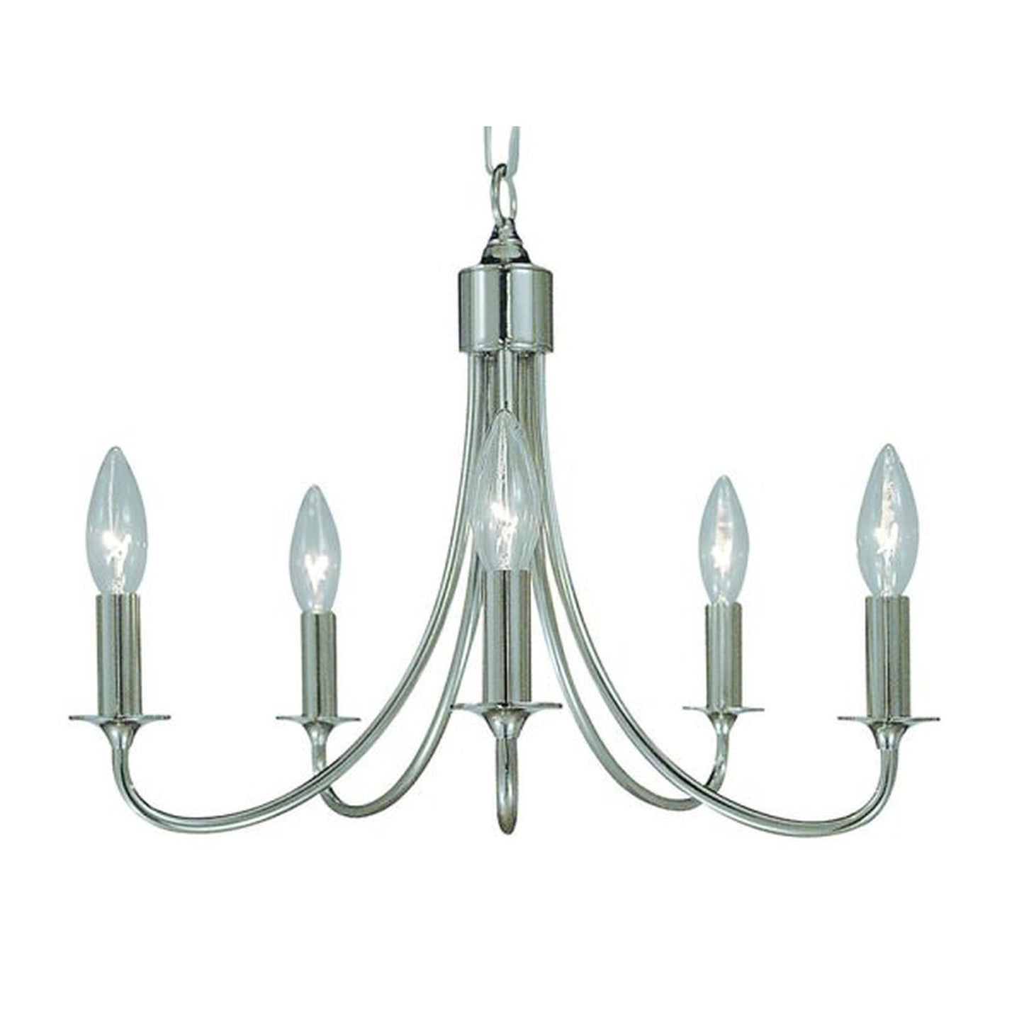 5-Light Polished Silver Maisonette Dinette Chandelier - 1004 PS by Framburg