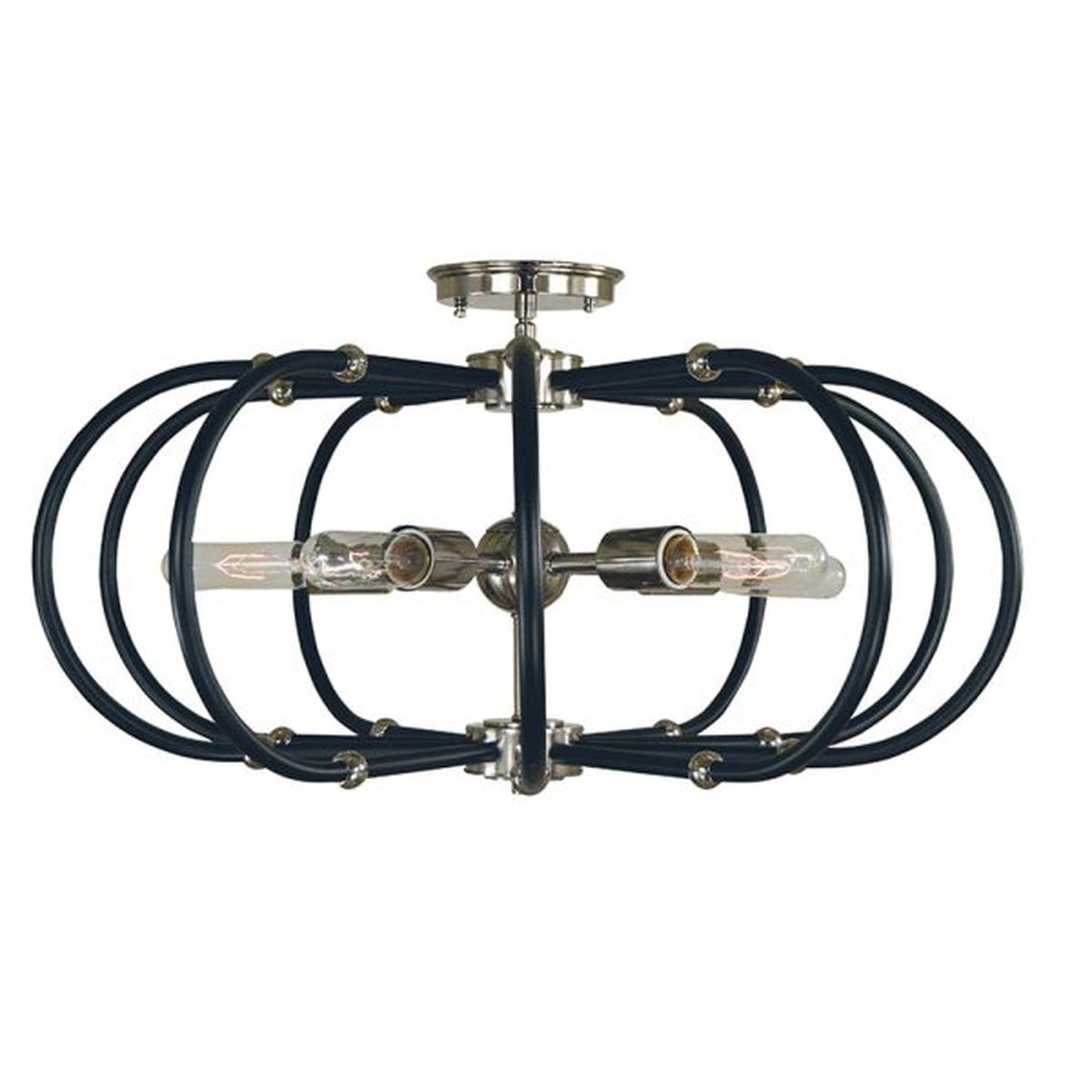 5-Light Pulsar Flush Mount/Semi Flush Mount - 5100 PN/MBLACK by Framburg