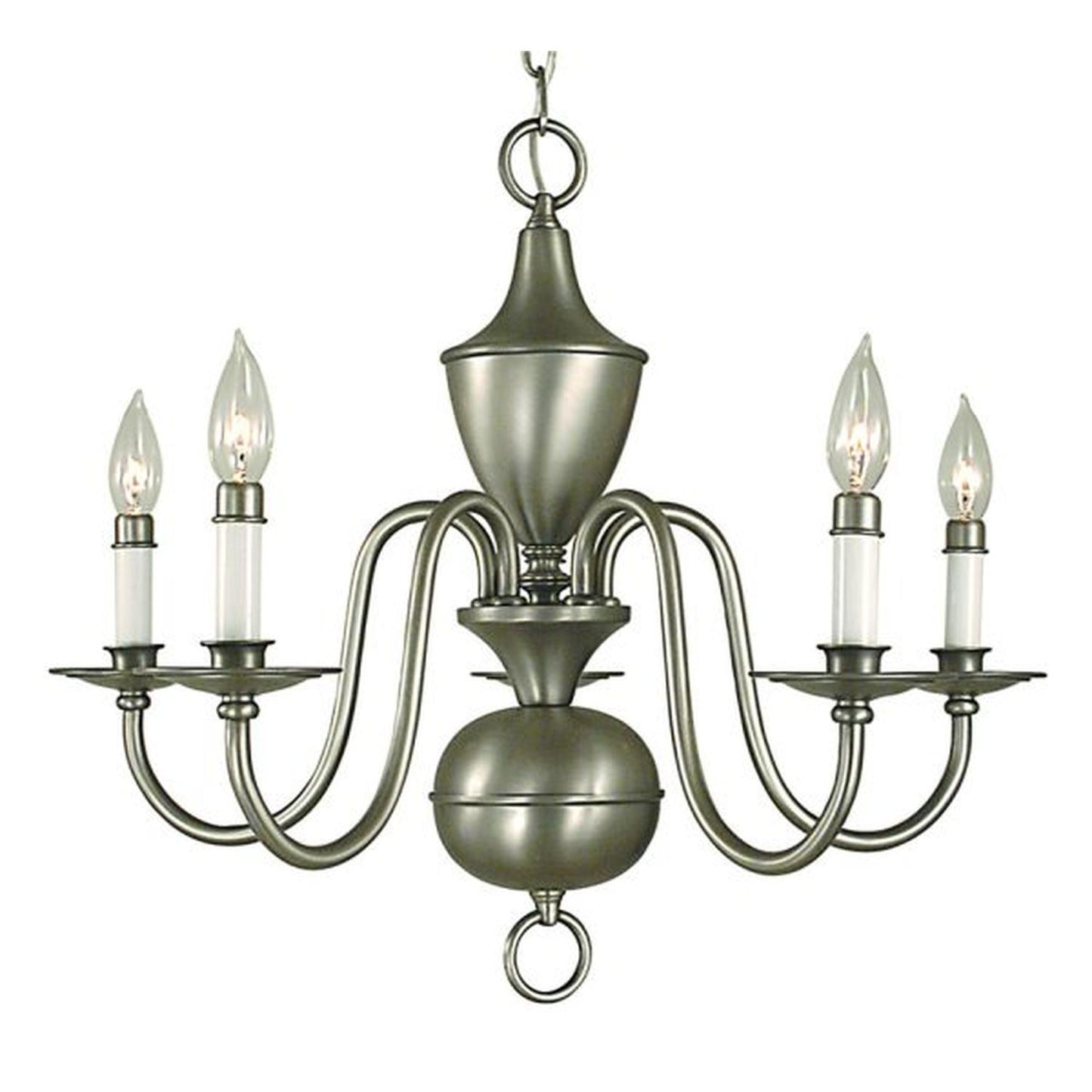 5-Light Satin Pewter Jamestown Dining Chandelier - 2525 SP by Framburg