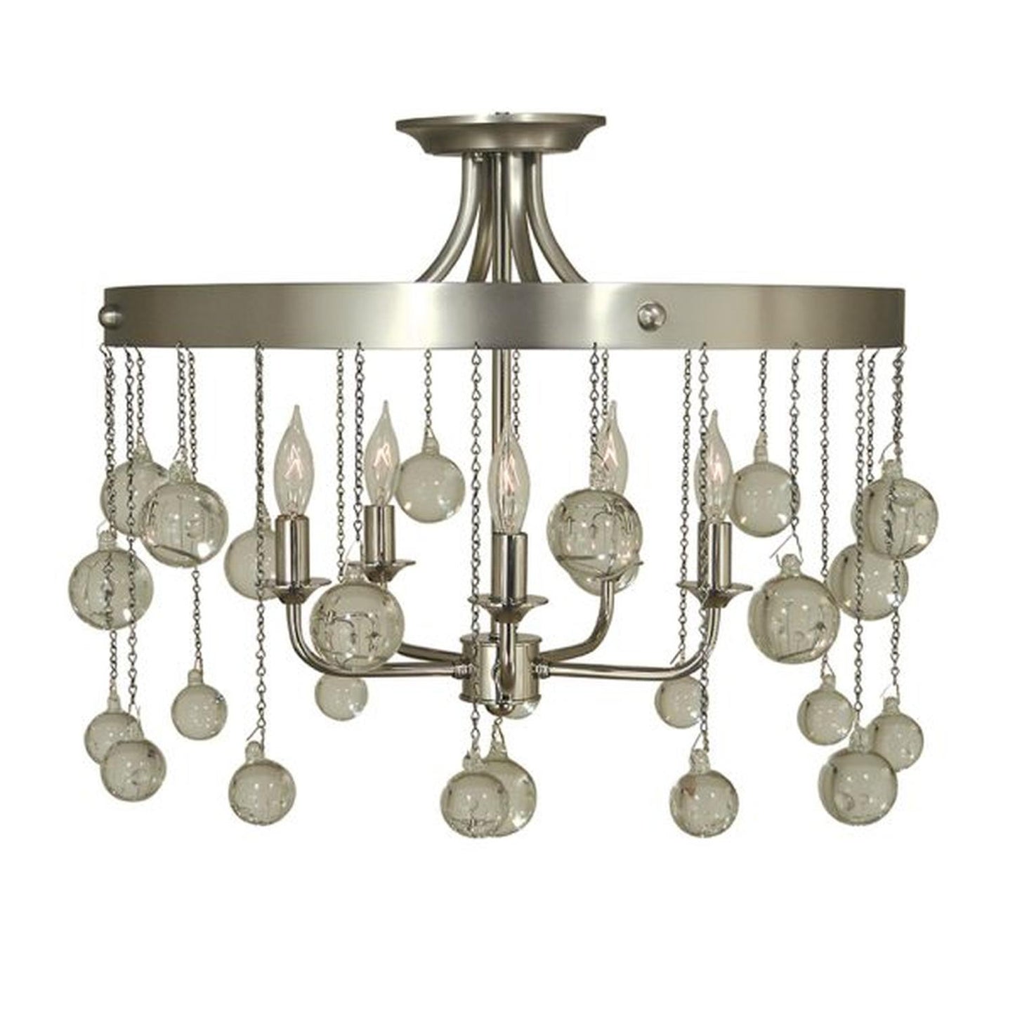5-Light Satin Pewter/Polished Nickel Falling Stars Semi Flush - 4768 SP/PN by Framburg
