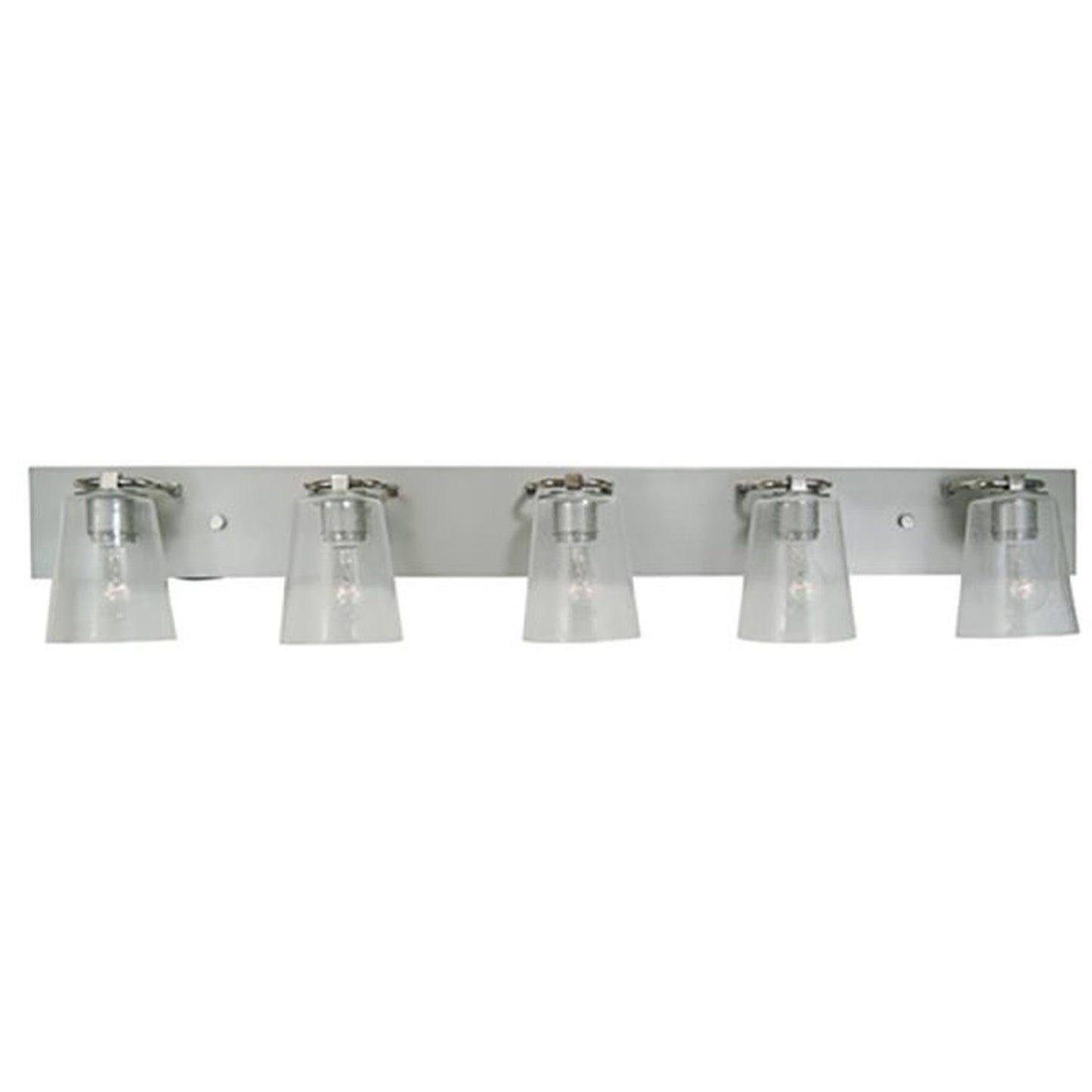 5-Light Satin Pewter/Polished Nickel/Clear Seedy Glass Mercer Bath Sconce - 4855 SP/PN/CS by Framburg