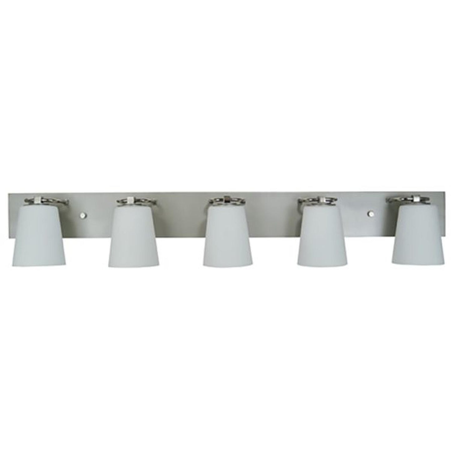 5-Light Satin Pewter/Polished Nickel/White Glass Mercer Bath Sconce - 4855 SP/PN/WH by Framburg