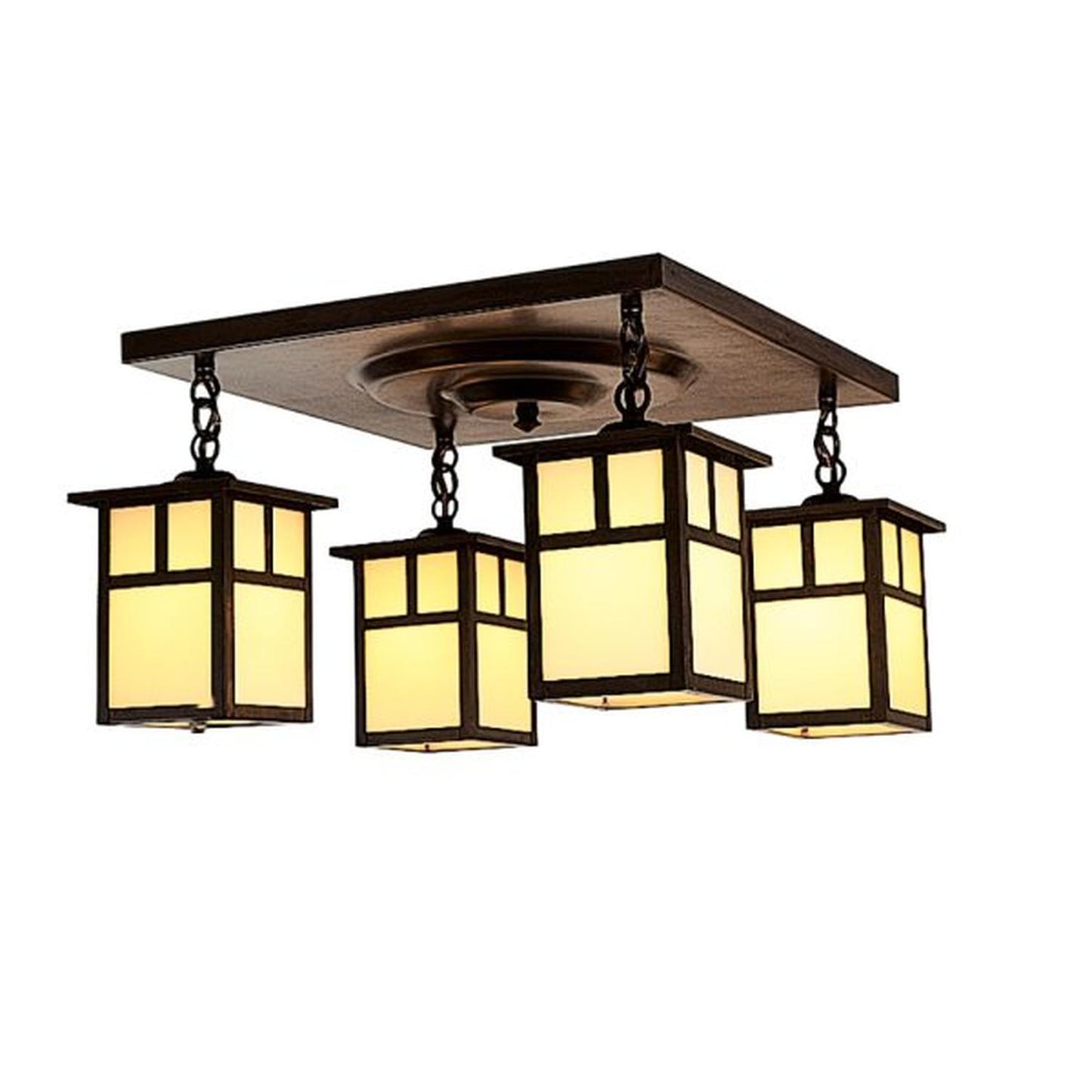 5″ Mission 4 Light Ceiling Mount With T-Bar Overlay - MCM-5/4TCR-BZ - Bronze by Arroyo Craftsman