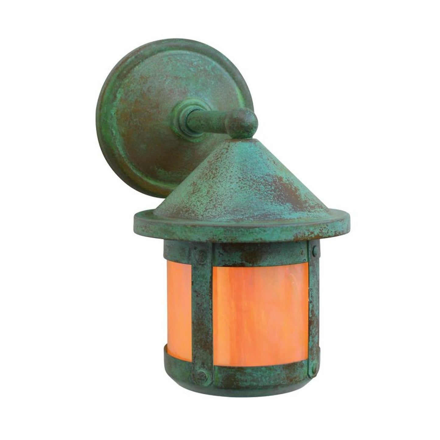 6″ Berkeley Short Body Wall Mount – Wet Rated - BB-6SWGW-VP - Verdigris Patina by Arroyo Craftsman
