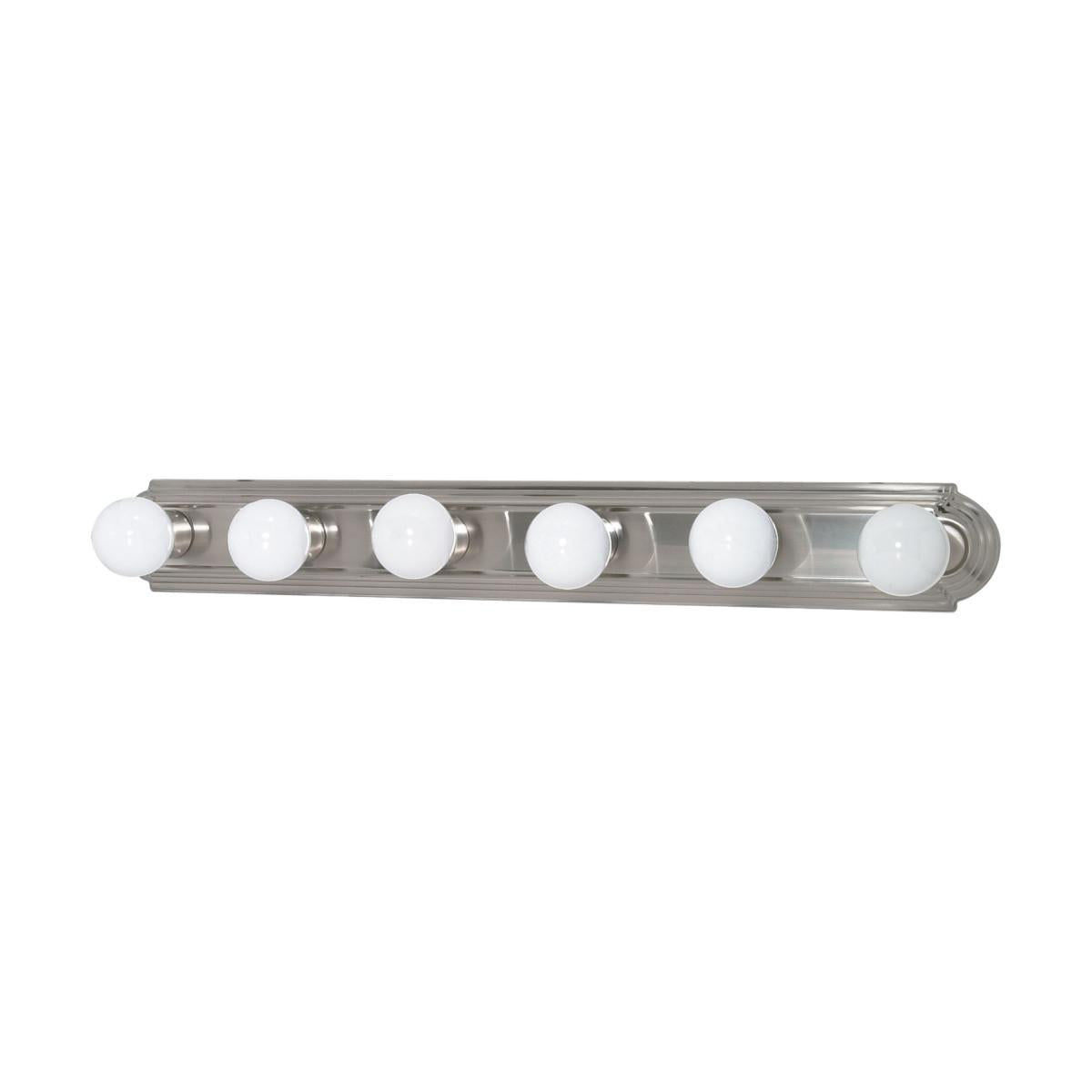 6 Light - 36" Vanity Strip - Brushed Nickel Finish - Satco 60-302