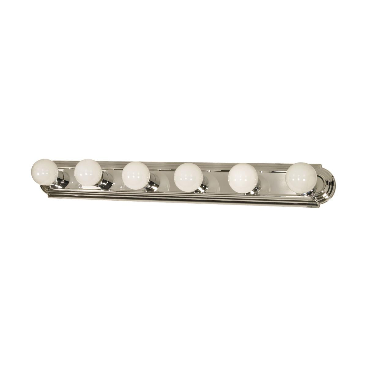 6 Light - 36" Vanity Strip - Polished Chrome Finish - Satco 60-298