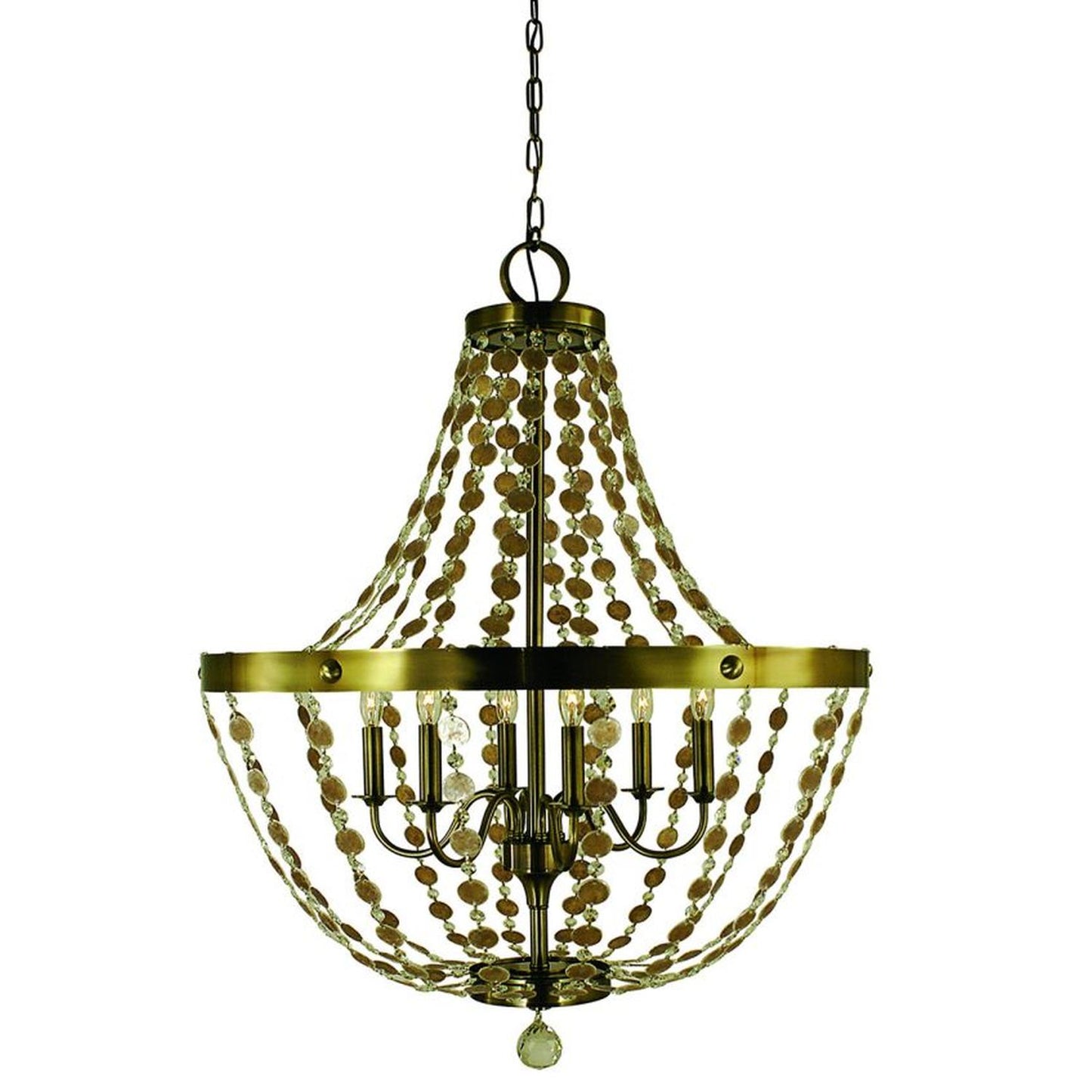 6-Light Antique Brass Naomi Chandelier - 4486 AB by Framburg