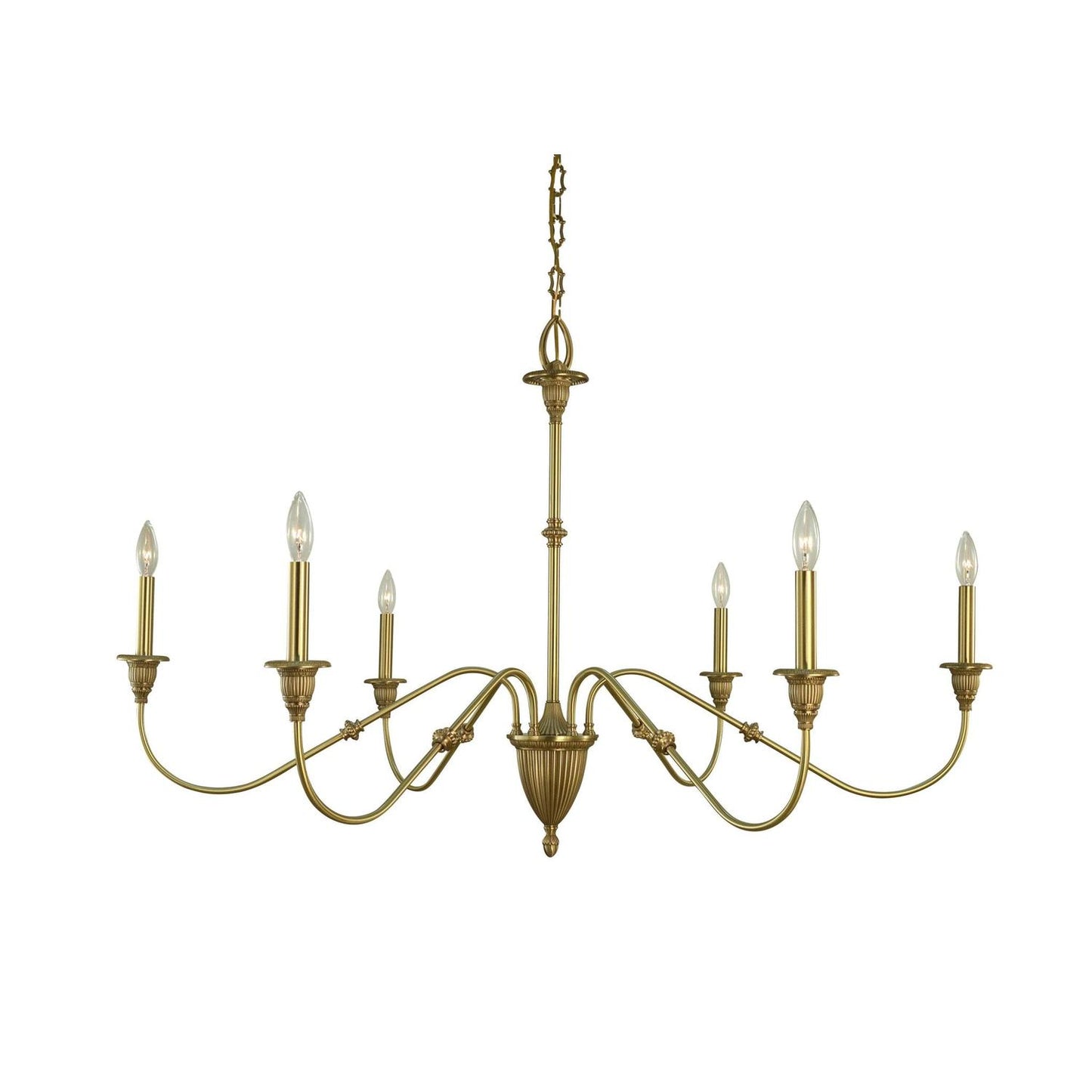 6-Light Brushed Brass Hinsdale Dining Chandelier - 5932 BR by Framburg
