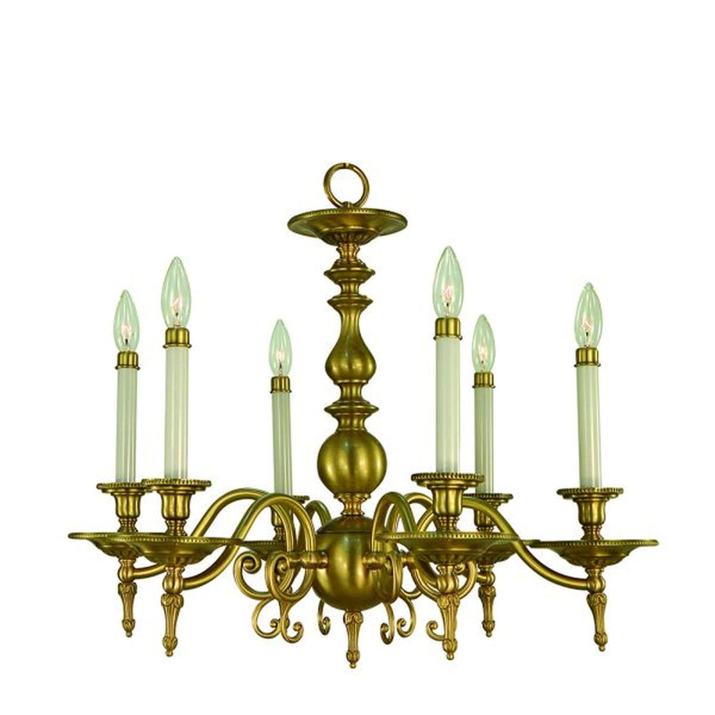 6-Light Brushed Brass Kensington Dining Chandelier - 7446 BR by Framburg