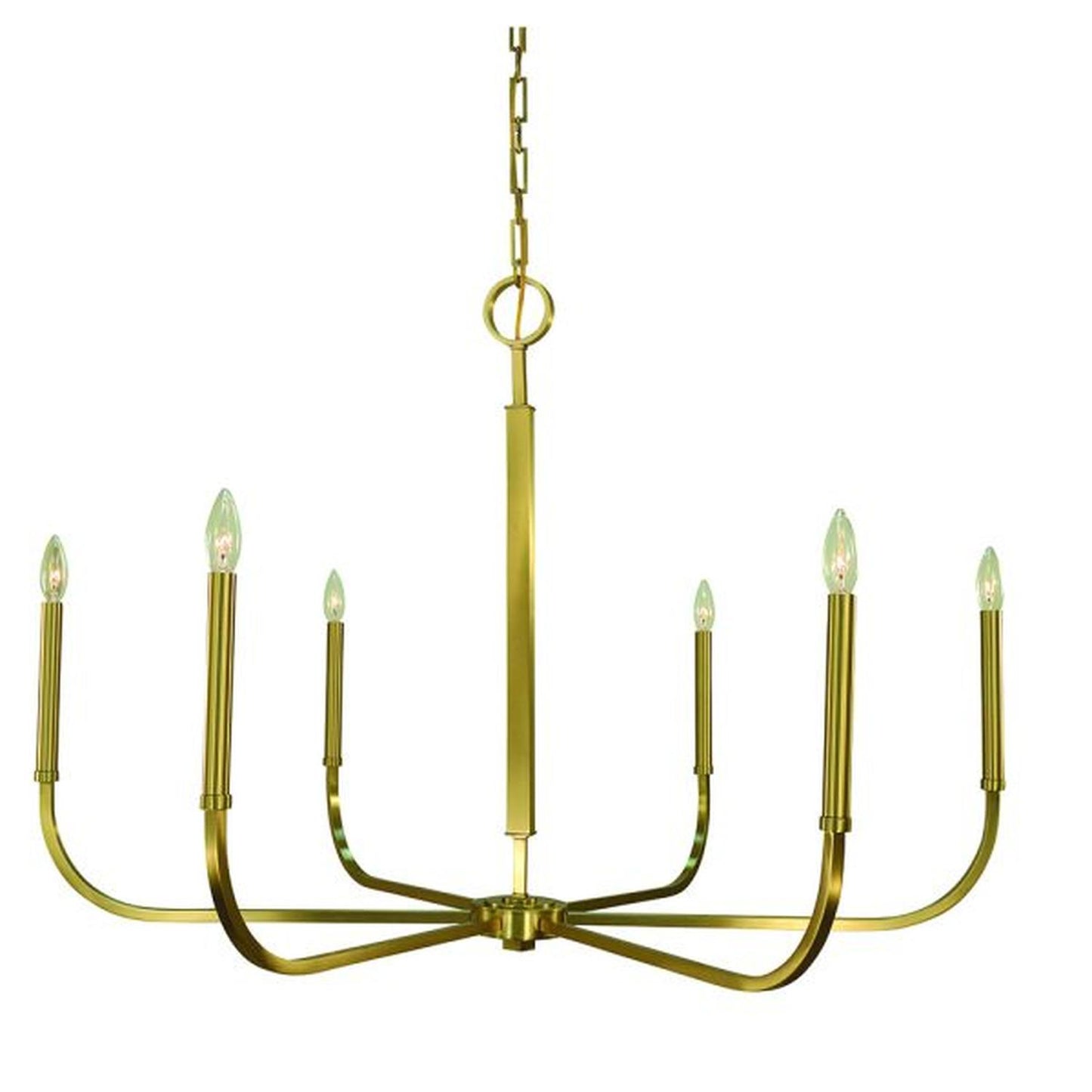 6-Light Brushed Brass Manhattan Dining Chandelier - 5874 BR by Framburg