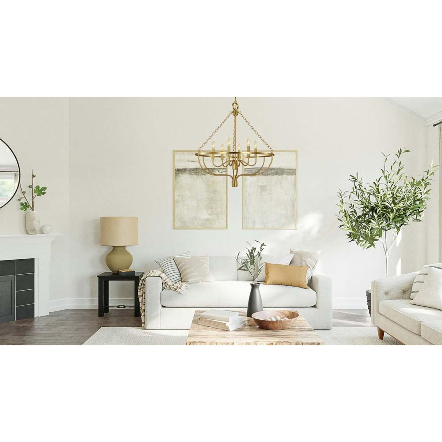 6-Light Brushed Brass Town Dining Chandelier - 5680 BR by Framburg
