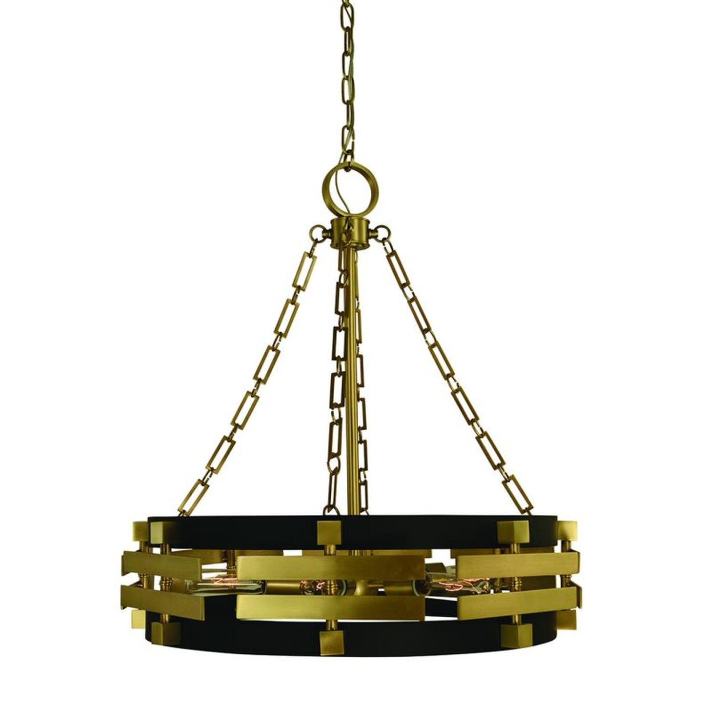 6-Light Brushed Brass With Matte Black Eden Dining Chandelier - 5746 BR/MBLACK by Framburg