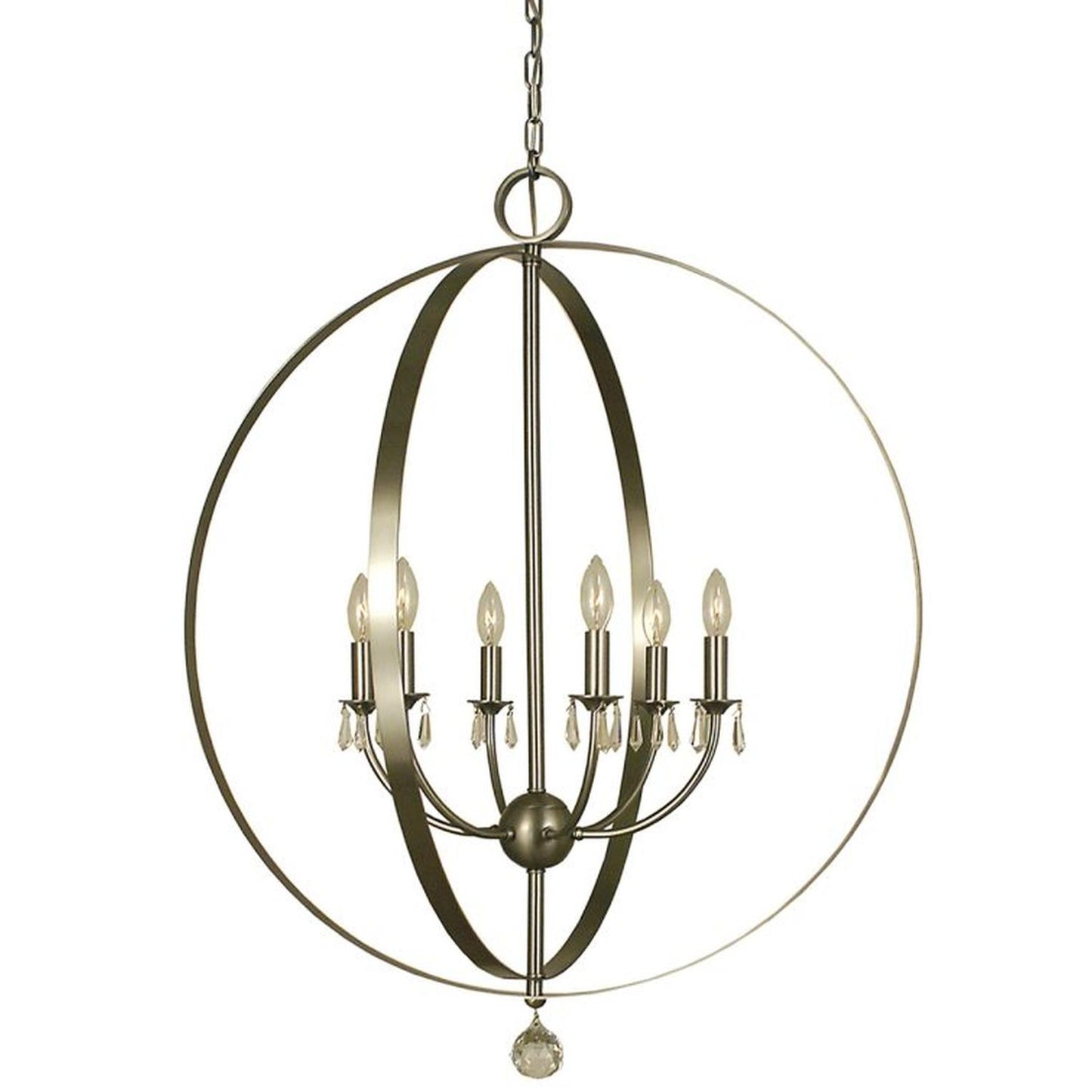 6-Light Brushed Nickel Constellation Foyer Chandelier - 4376 BN by Framburg