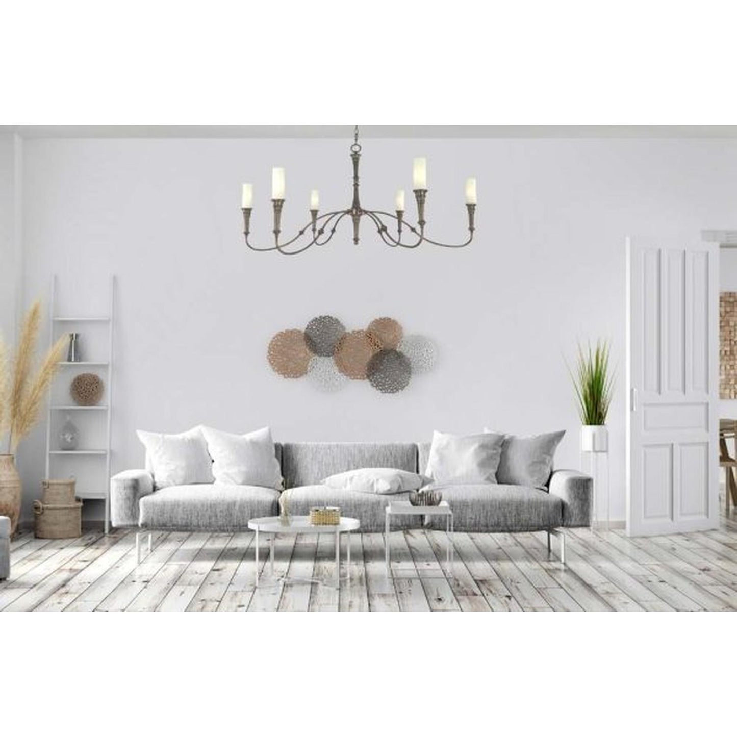 6-Light Brushed Nickel Old Greenwich Dining Chandelier - 5976 BN by Framburg