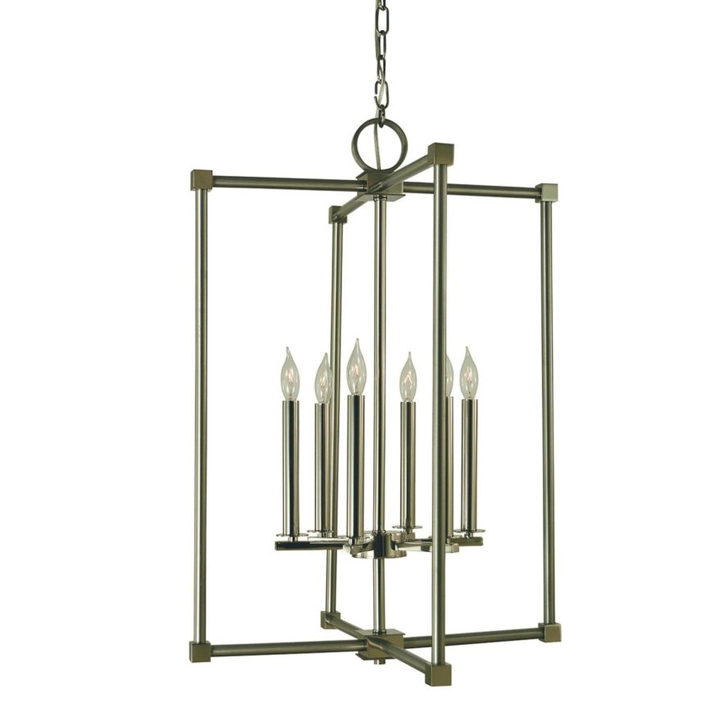 6-Light Brushed Nickel/Polished Nickel Lexington Chandelier - 4606 BN/PN by Framburg