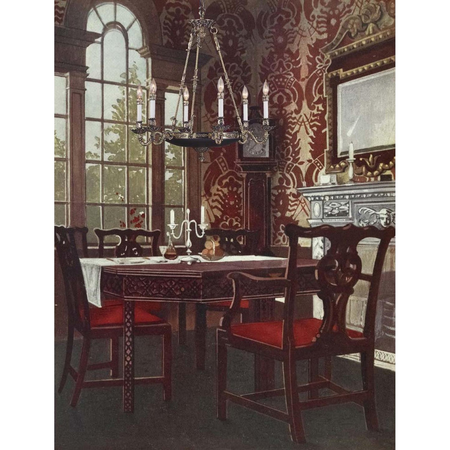 6-Light French Brass Napoleonic Dining Chandelier - 8706 FB by Framburg